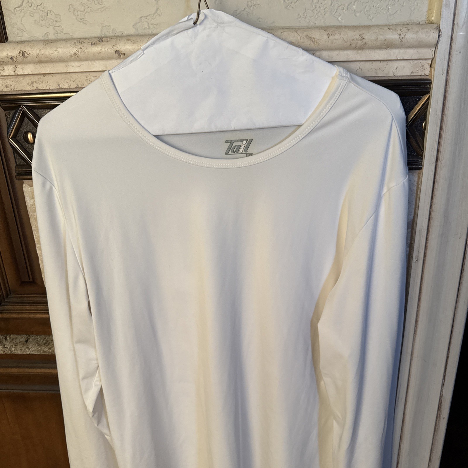 Tail Tech Long Sleeve White Xl Golf Shirt