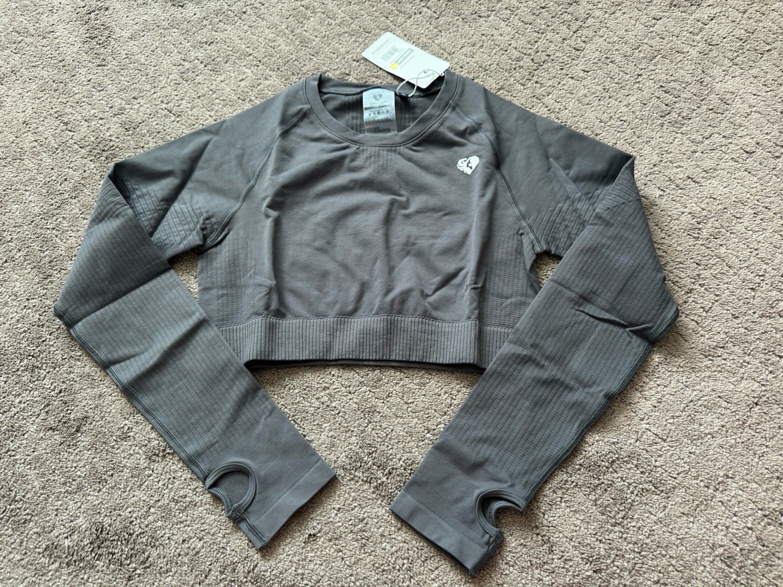 Women’s Best Power Seamless Long Sleeve Crop Top Graphite Size L