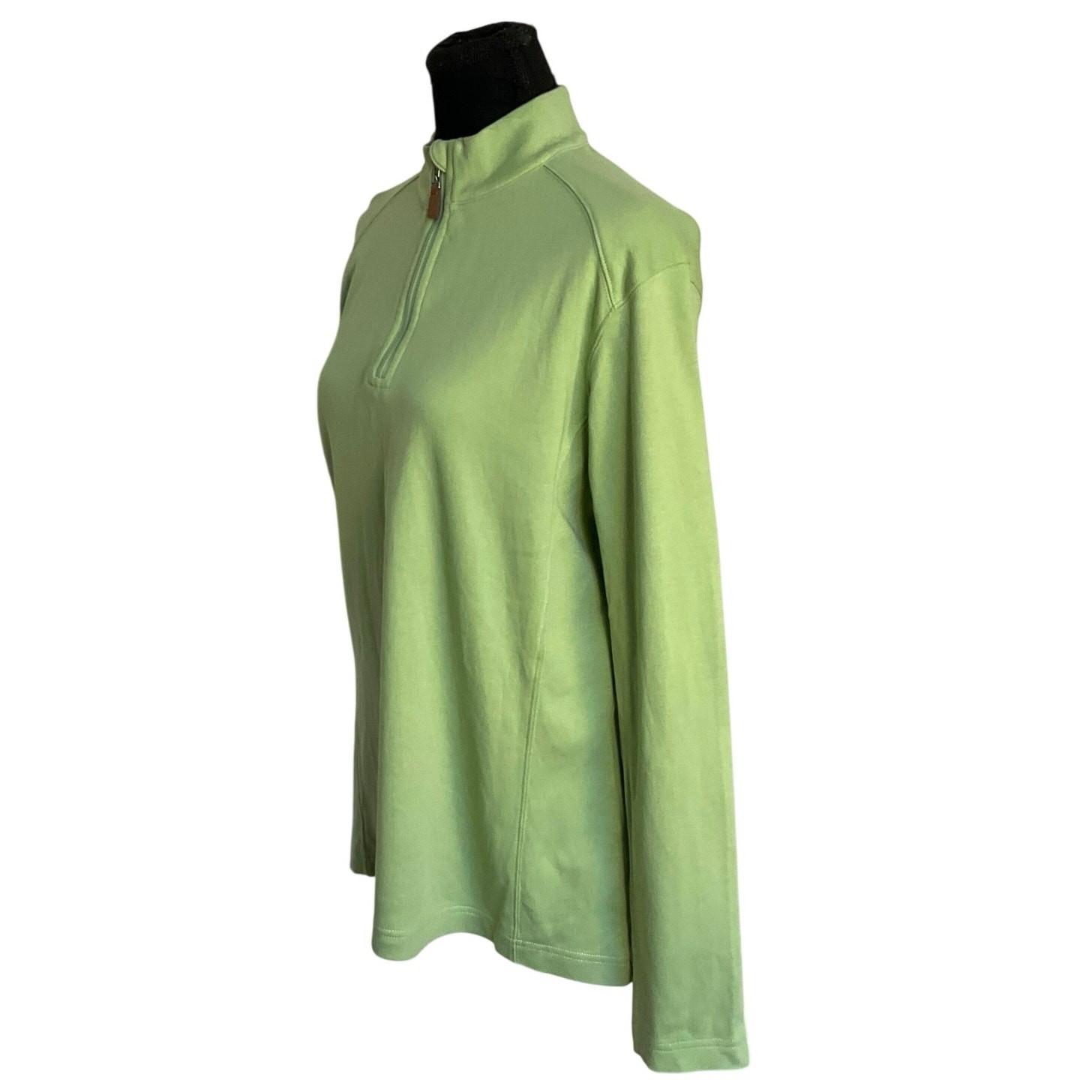 Devon & Jones Women’s Quarter Zip Pullover Size L Light Green