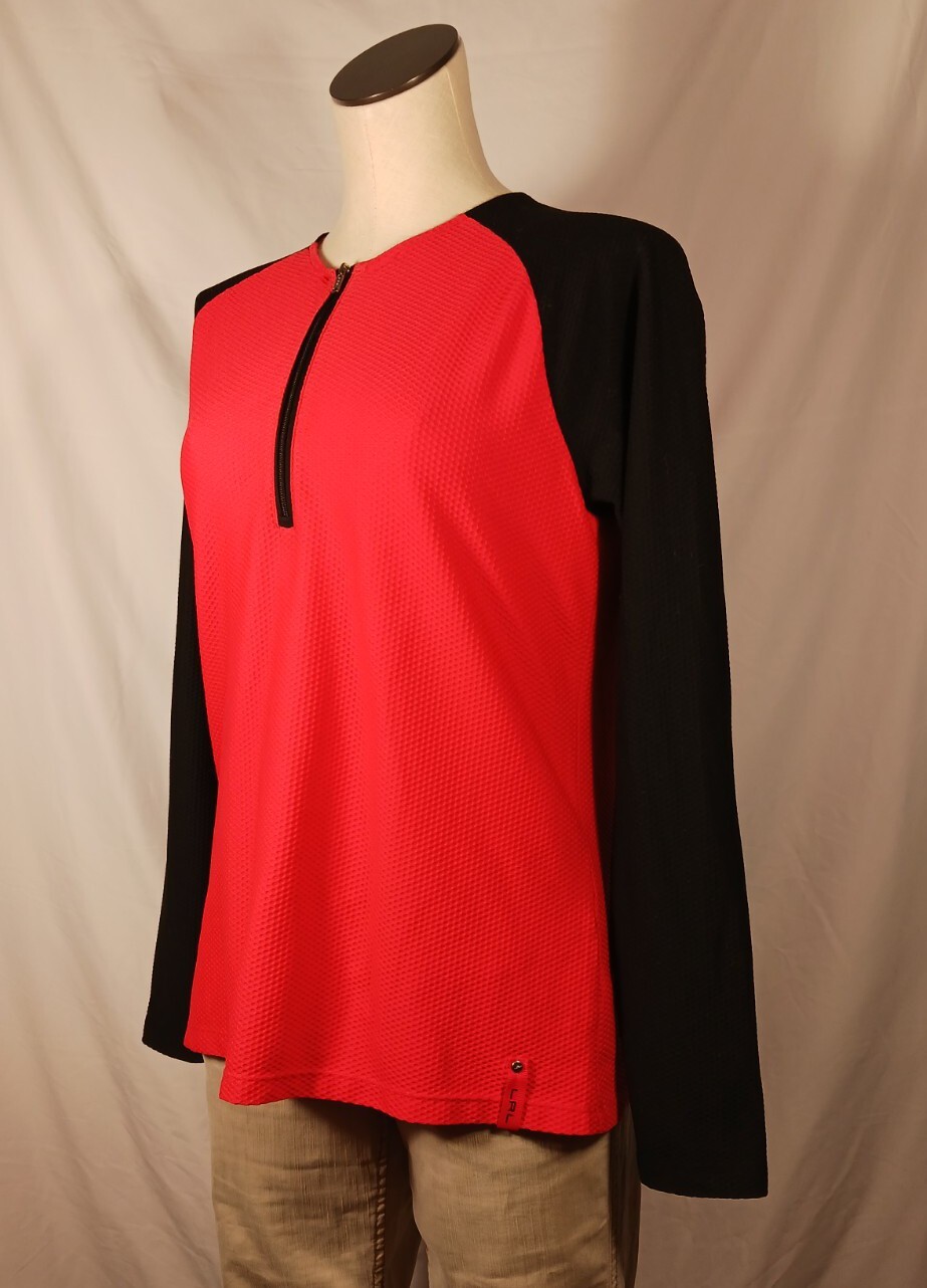 Lauren Ralph Lauren LRL Active 1/4 Zip Shirt Athletic Textured 2 Tone Women’s XL