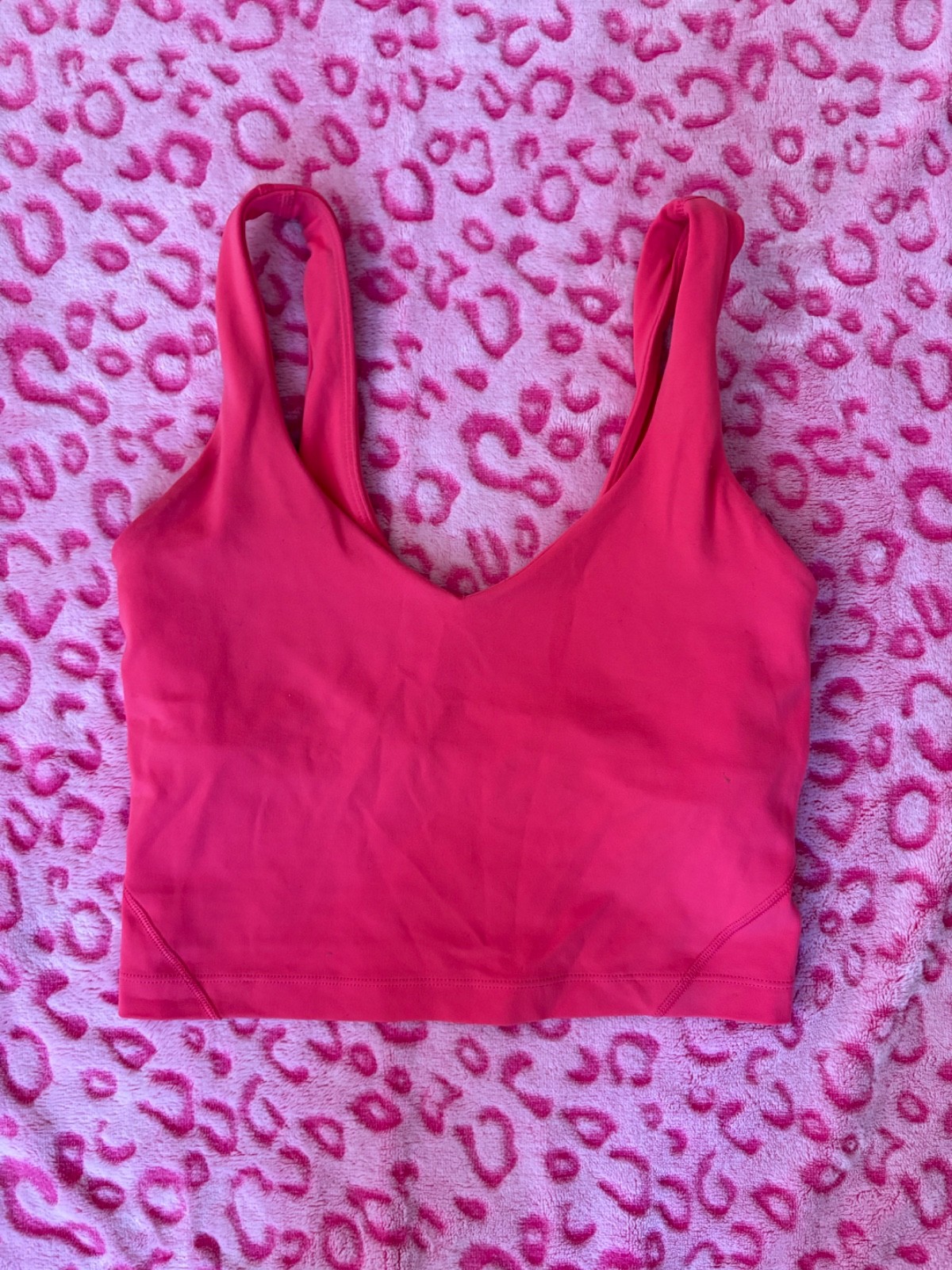 Lululemon Align Tank Top Size 2 Neon Bright Pink Lulu Cropped Activewear Yoga