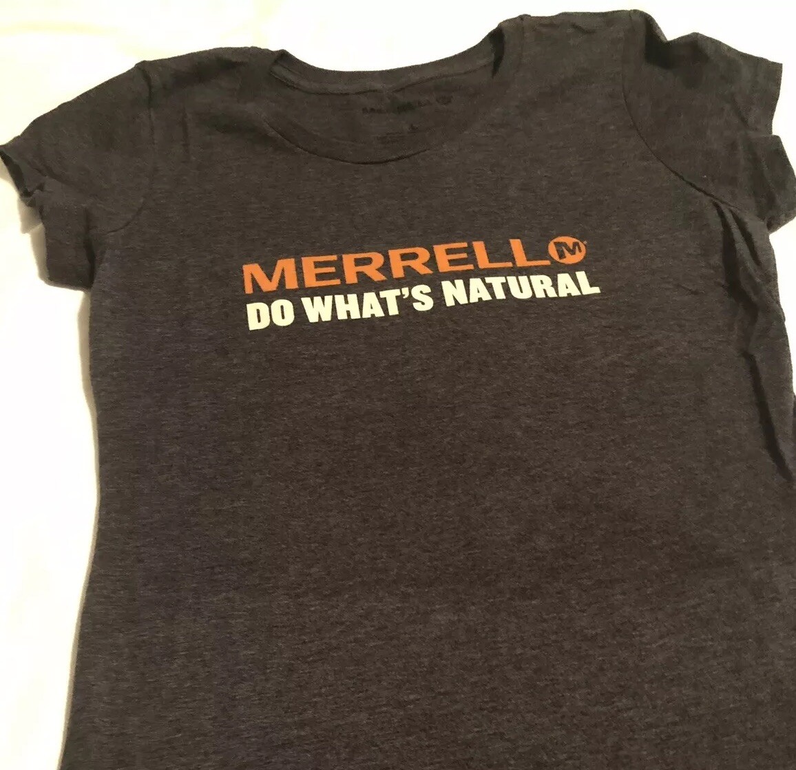 Merrell Womans Tee Shirt Gray Short Sleeve. SZ Large Cotton NWT