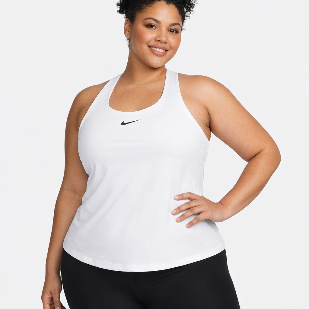 Nike Plus Size Active Medium Support Padded Sports Bra Tank Top White 1X NEW