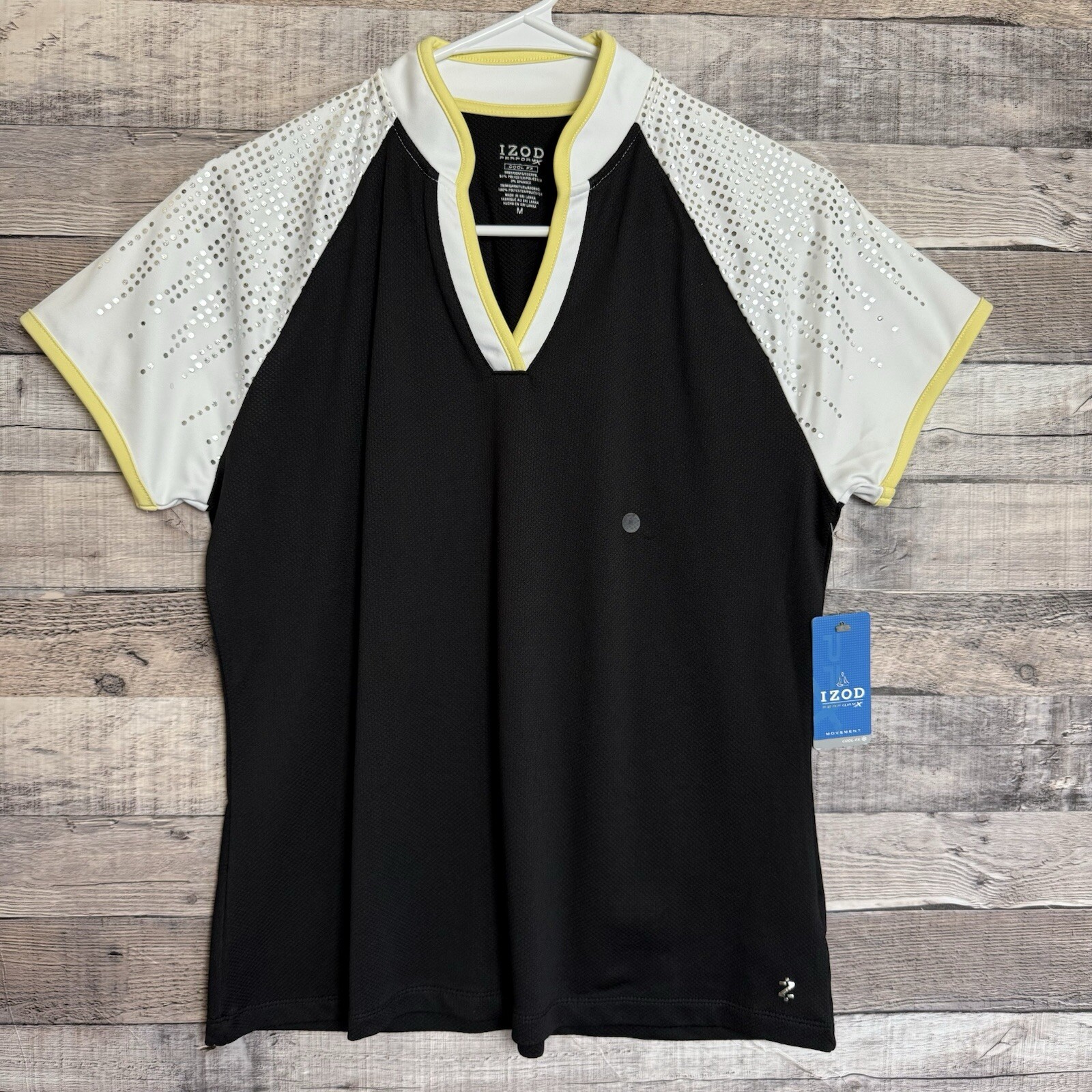 Izod Perform X Movement Cool-FX Shirt Black, White Women’s Size M NWT