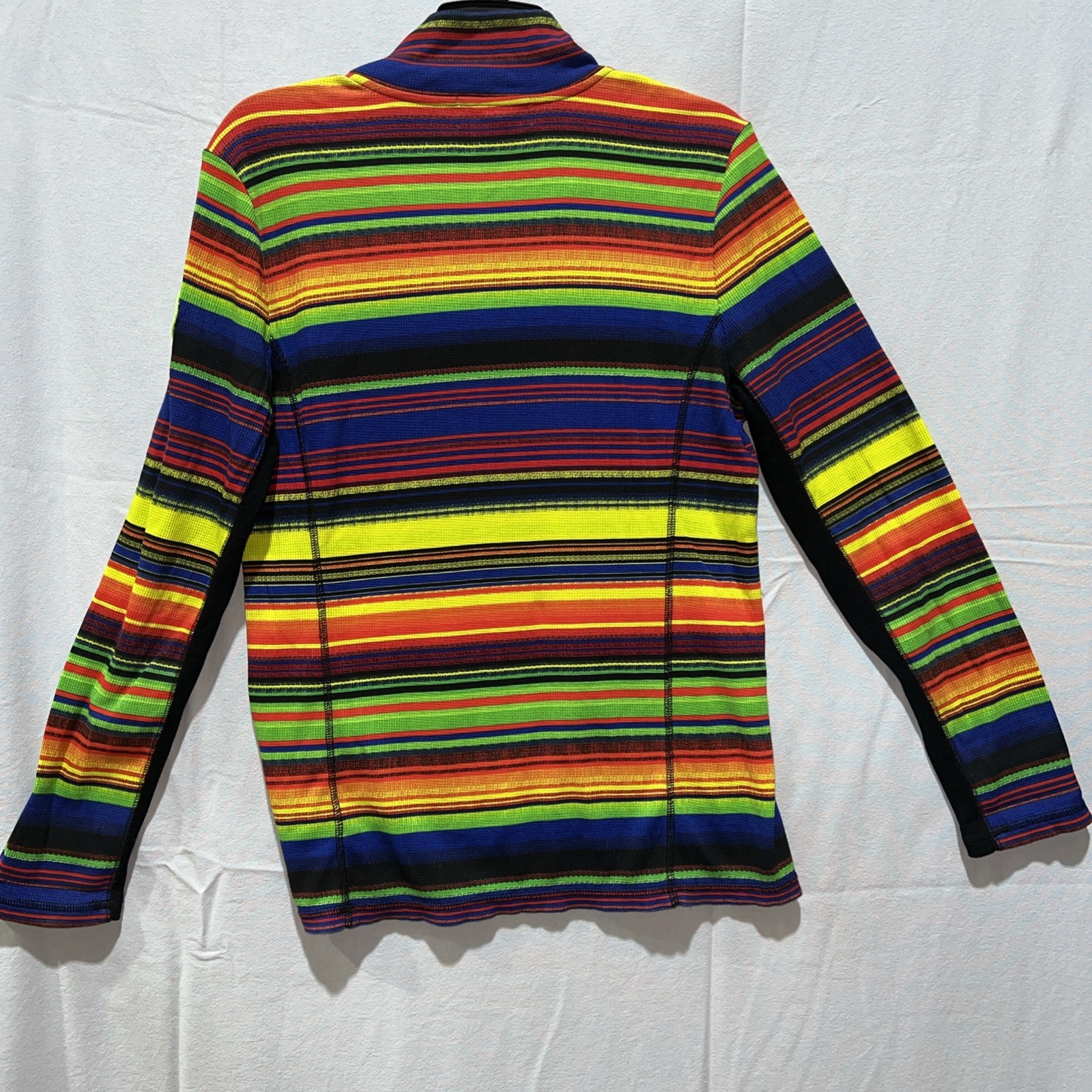 Lauren Ralph Lauren LRL Active Pullover Women L Y2K Multicolor Striped 1/4 Zip
