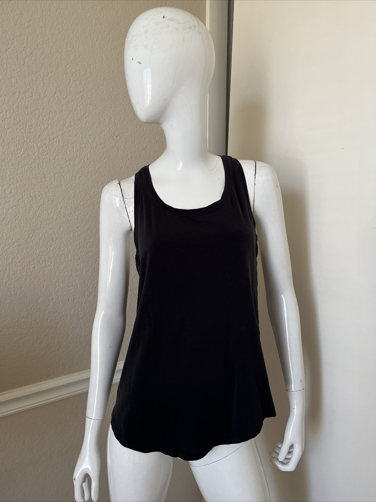 LULULEMON Black Pima Cotton Lightweight Loose Racerback Tank Top Sz 8