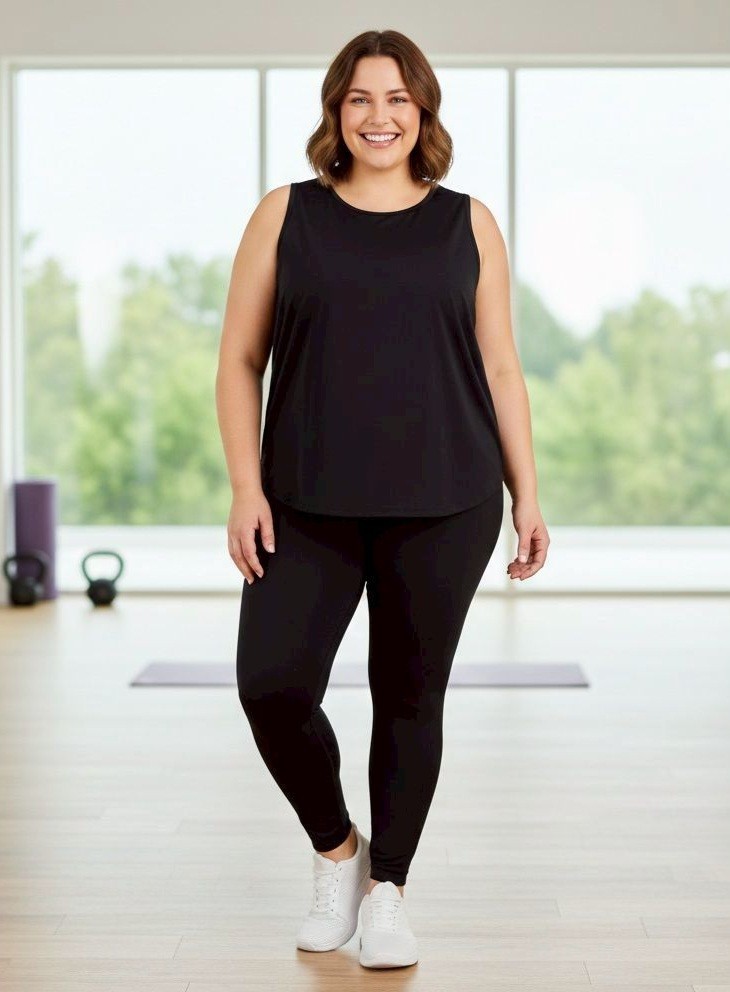 $20 ID Ideology Women Plus Size Birdseye Mesh Tank Top