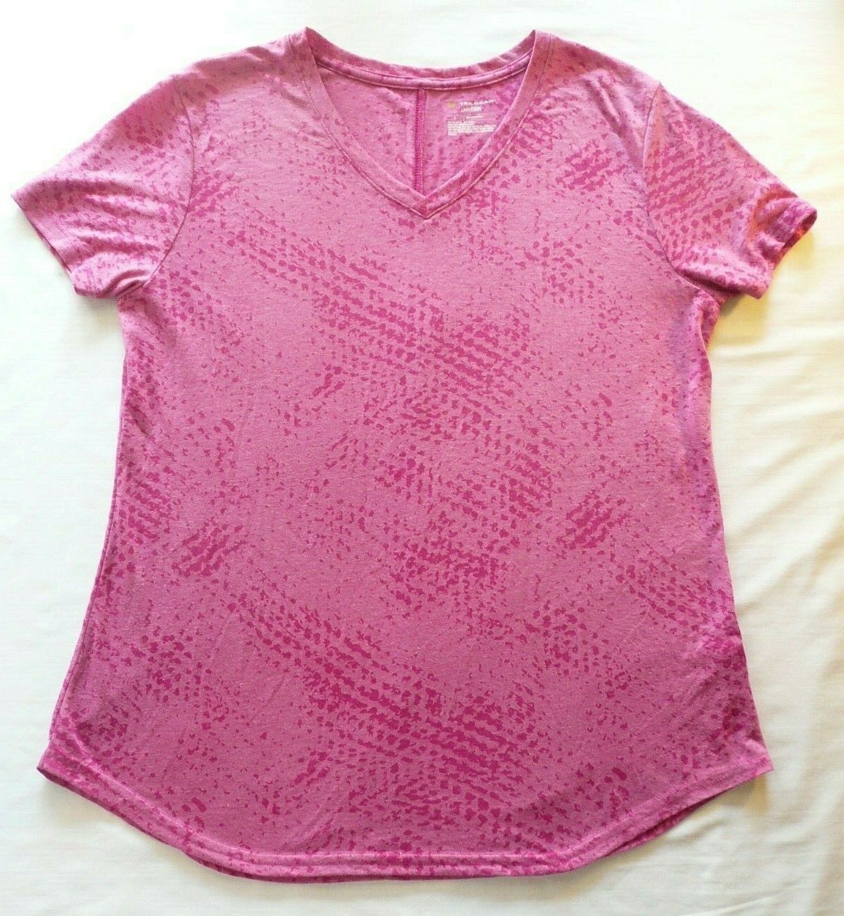 Women’s Tek Gear Dry Tek Blouse Shirt Dark Pink Size XL Sheer Lightweight EUC