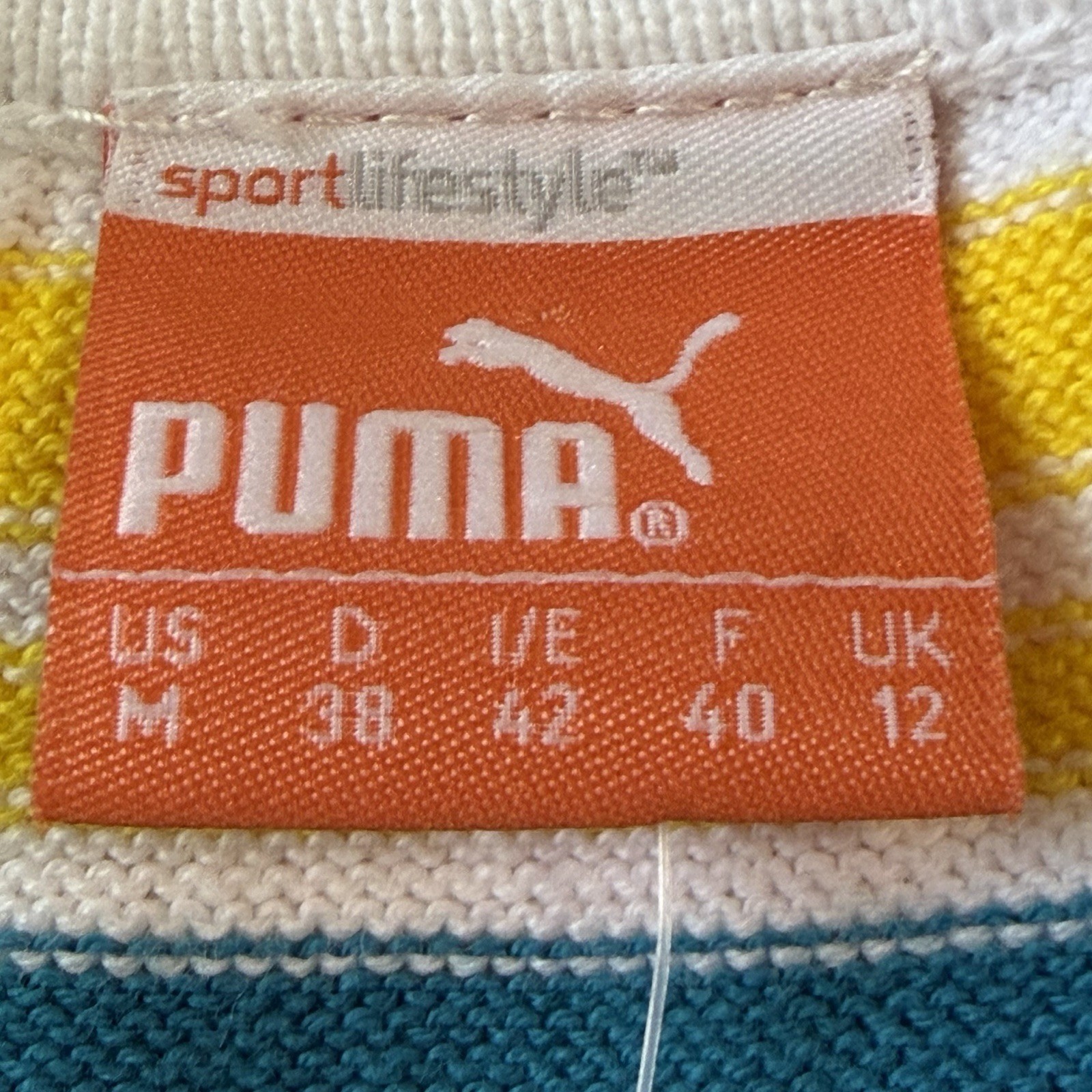 Puma Sport Lifestyle 100% Cotton Multicolor Striped Golf Sweater Vest Women’s M