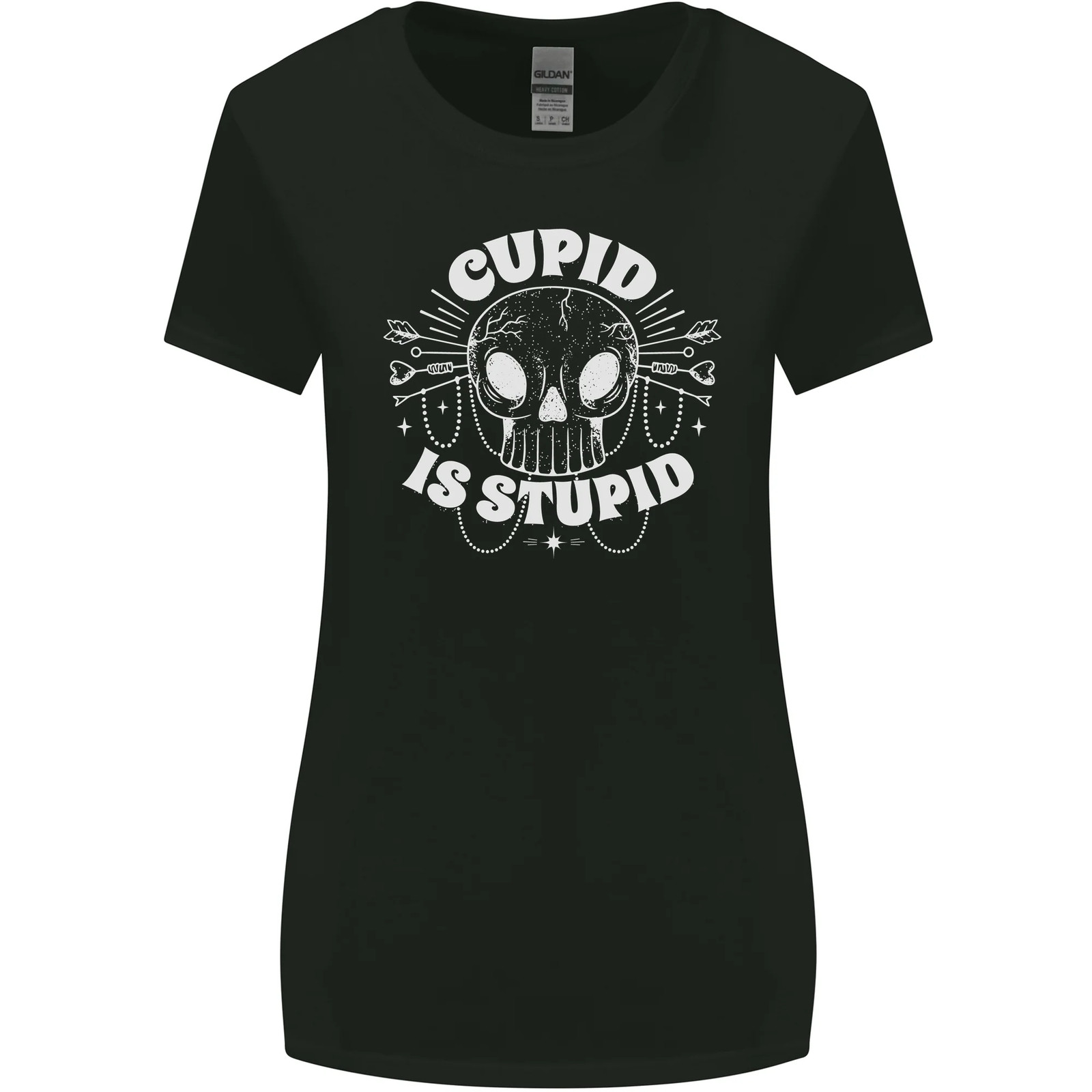 Cupid Is Stupid Funny Anti Valentines Day Womens Wider Cut T-Shirt