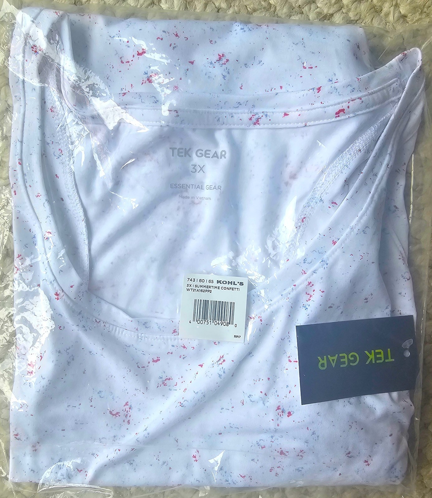 TEK GEAR DRY TEK CREW NECK PULLOVER TANK TOP WOMEN’S PLUS SIZE 3X *NEW IN PKG!*