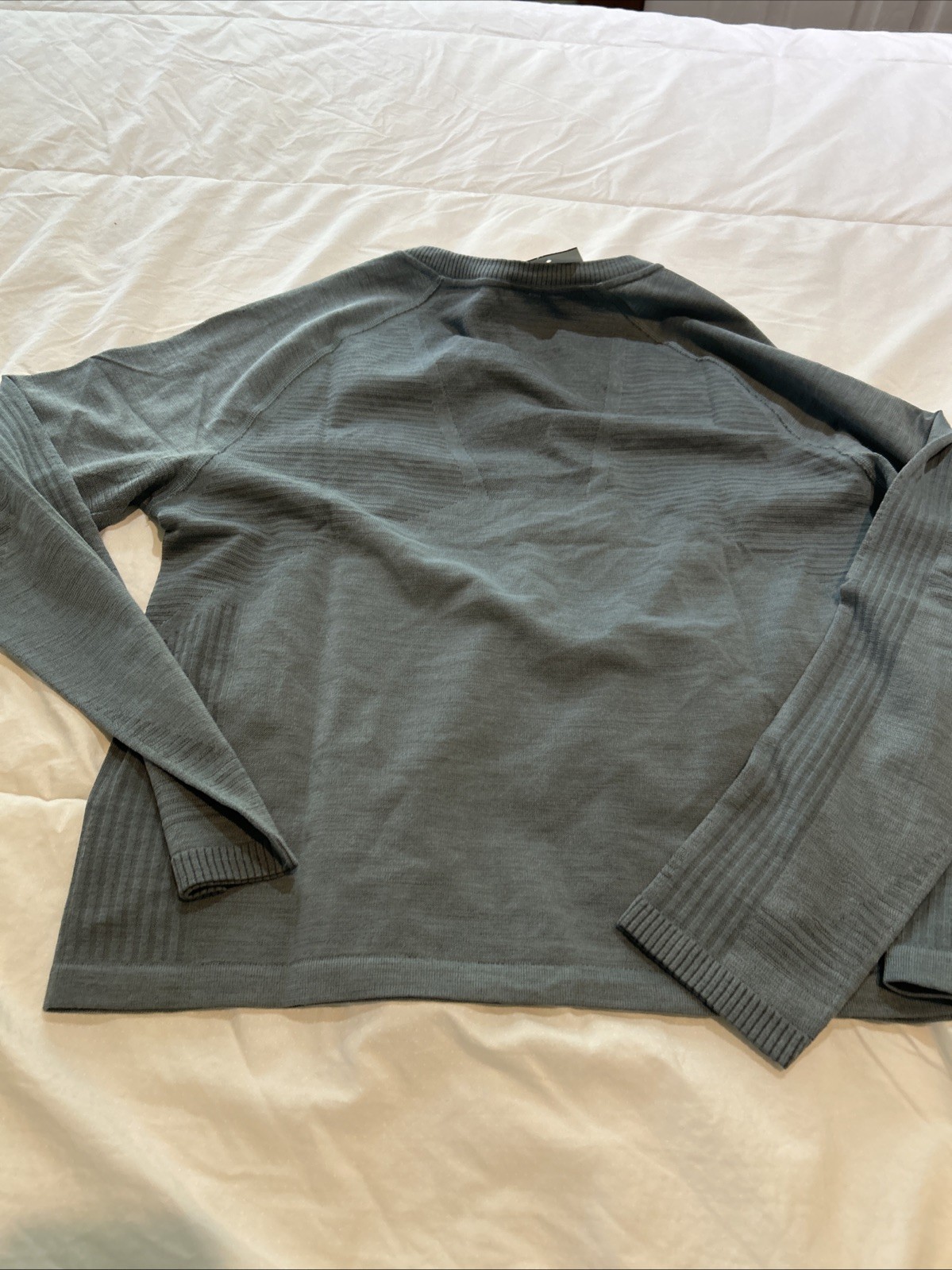Smartwool Intraknit Wool Seamless Long Sleeve Shirt Women M Pewter Blue $115