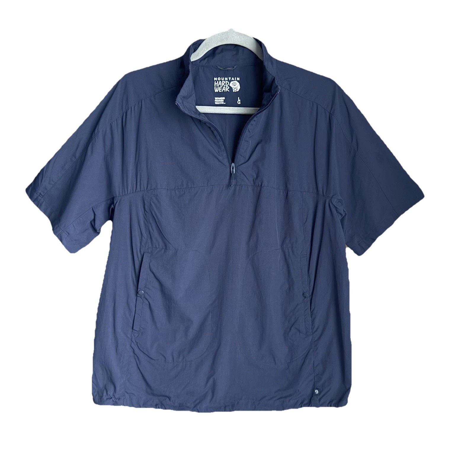 Mountain Hardwear Women’s L Kor Preshell Short Sleeve Anorak Pullover Navy Blue