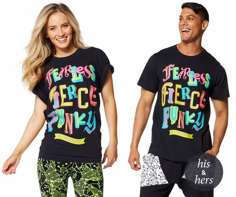 Zumba Fearless Unisex Tee Shirt – Black ~ size XS/S ~ New! Free Shipping!