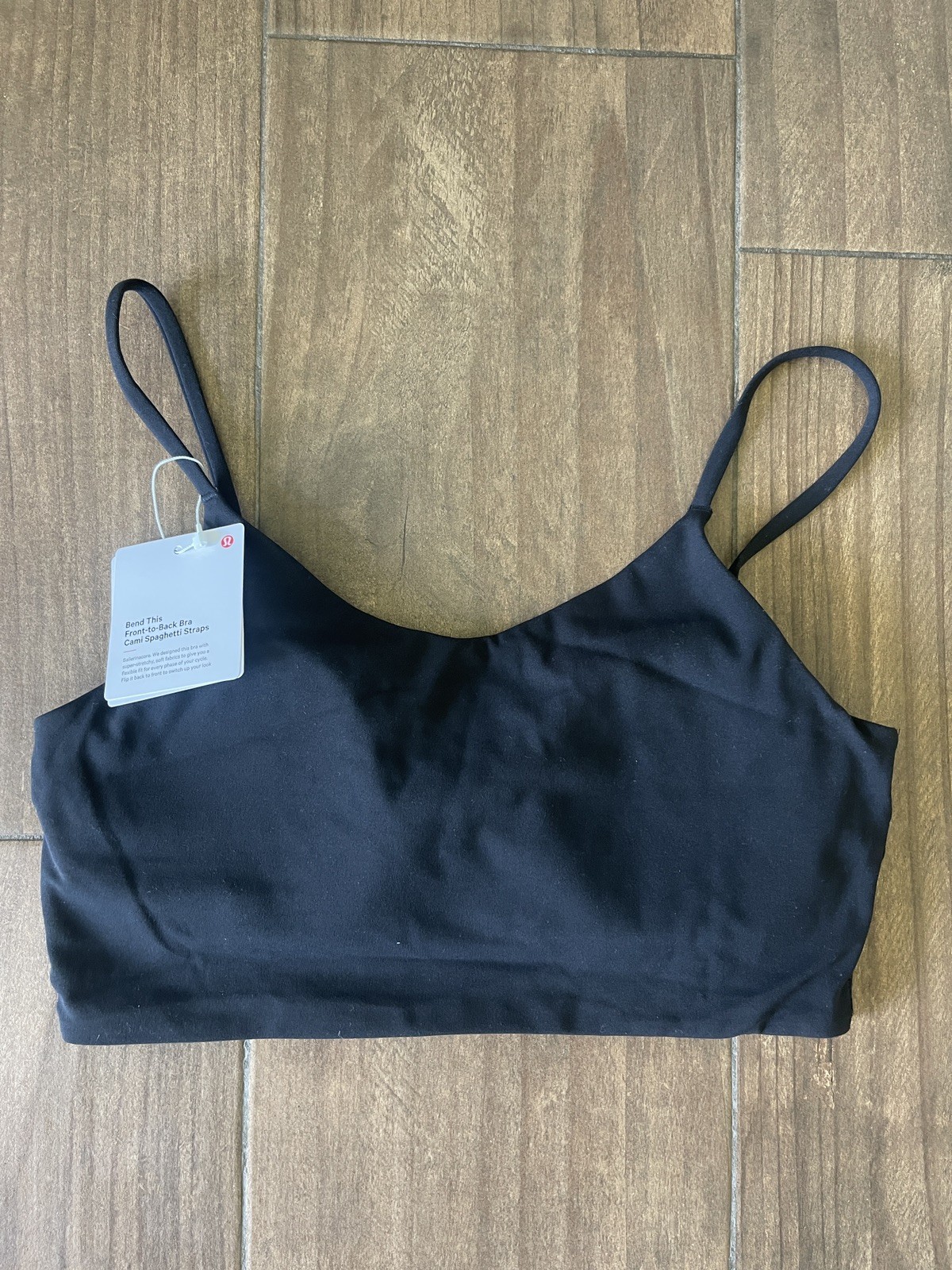 Lululemon Bend This Cami Spaghetti-Strap Bra Size S/M Black New
