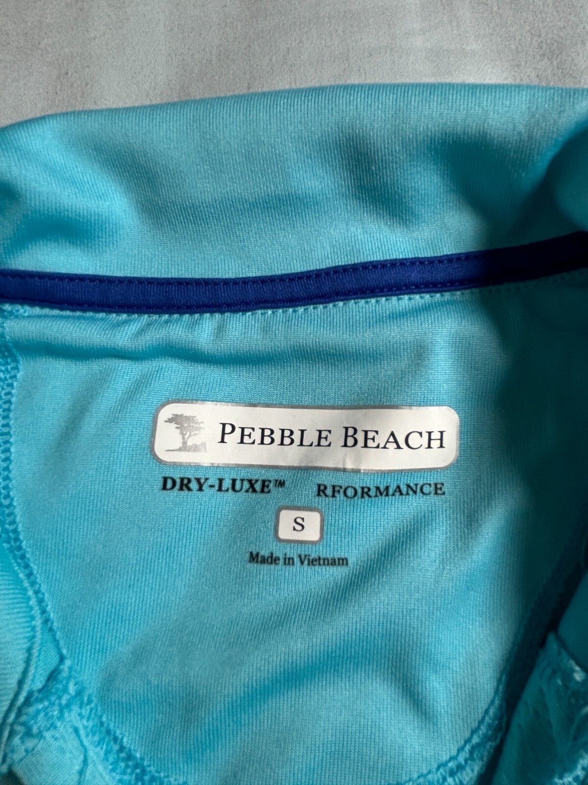 Pebble Beach Dry Luxe Performance Polo Top Size Small Turquoise Active Wear