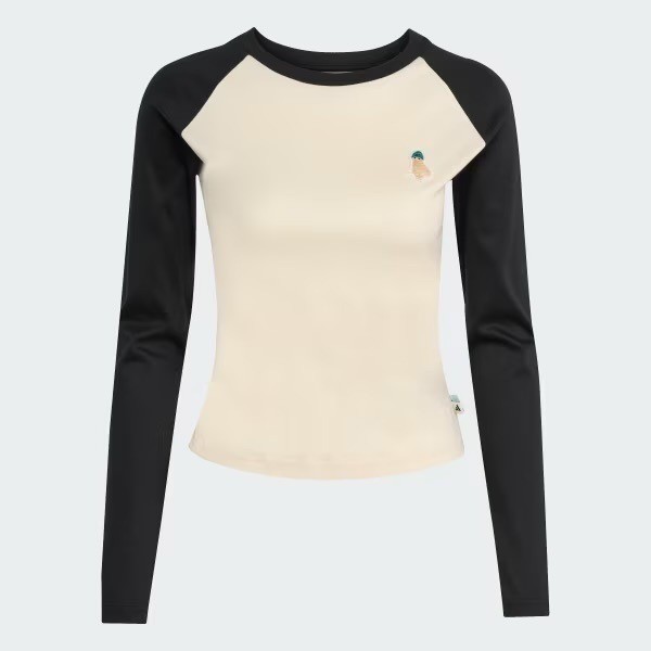 Adidas CAT Womens Small Cream Black Raglan Long Sleeve Cat Lover Beanie Sporty