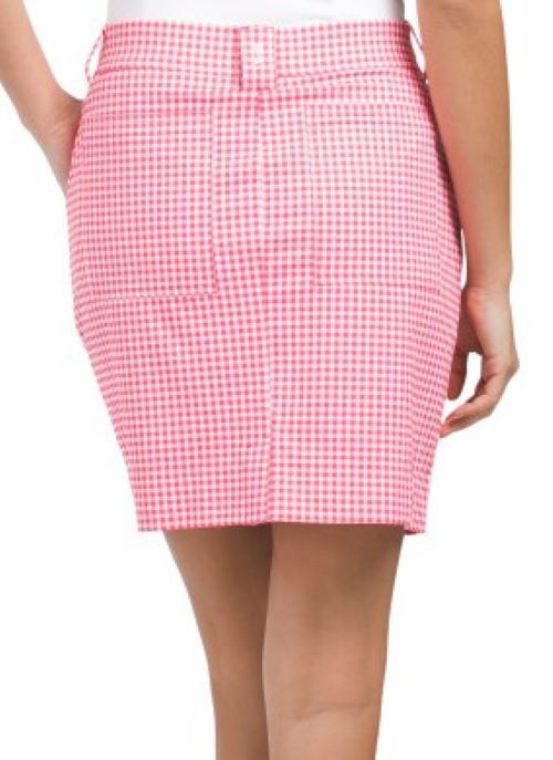 NWT BELYN KEY Melon HOT PINK Check Gingham Trouser Golf BK SKORT S M L XL