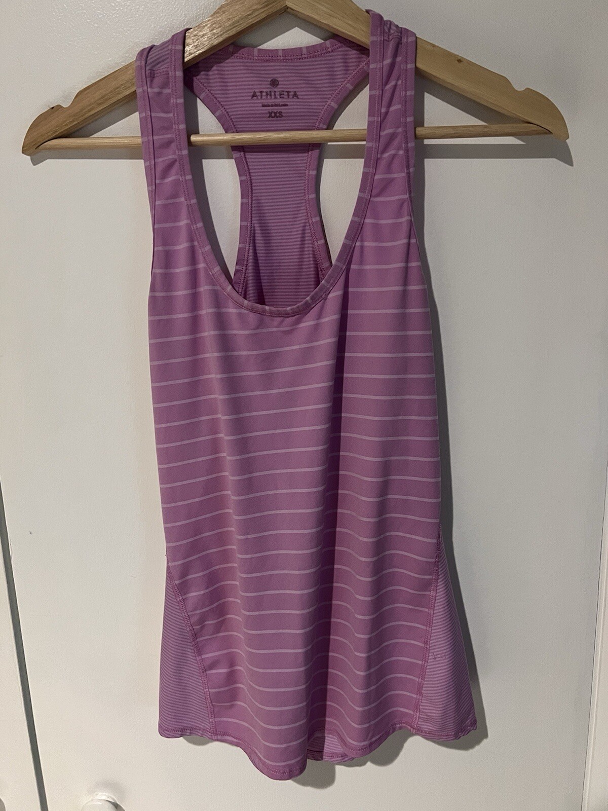 ATHLETA Chi Varied Stripe Athletic Tank Top Light Purple Size XXS