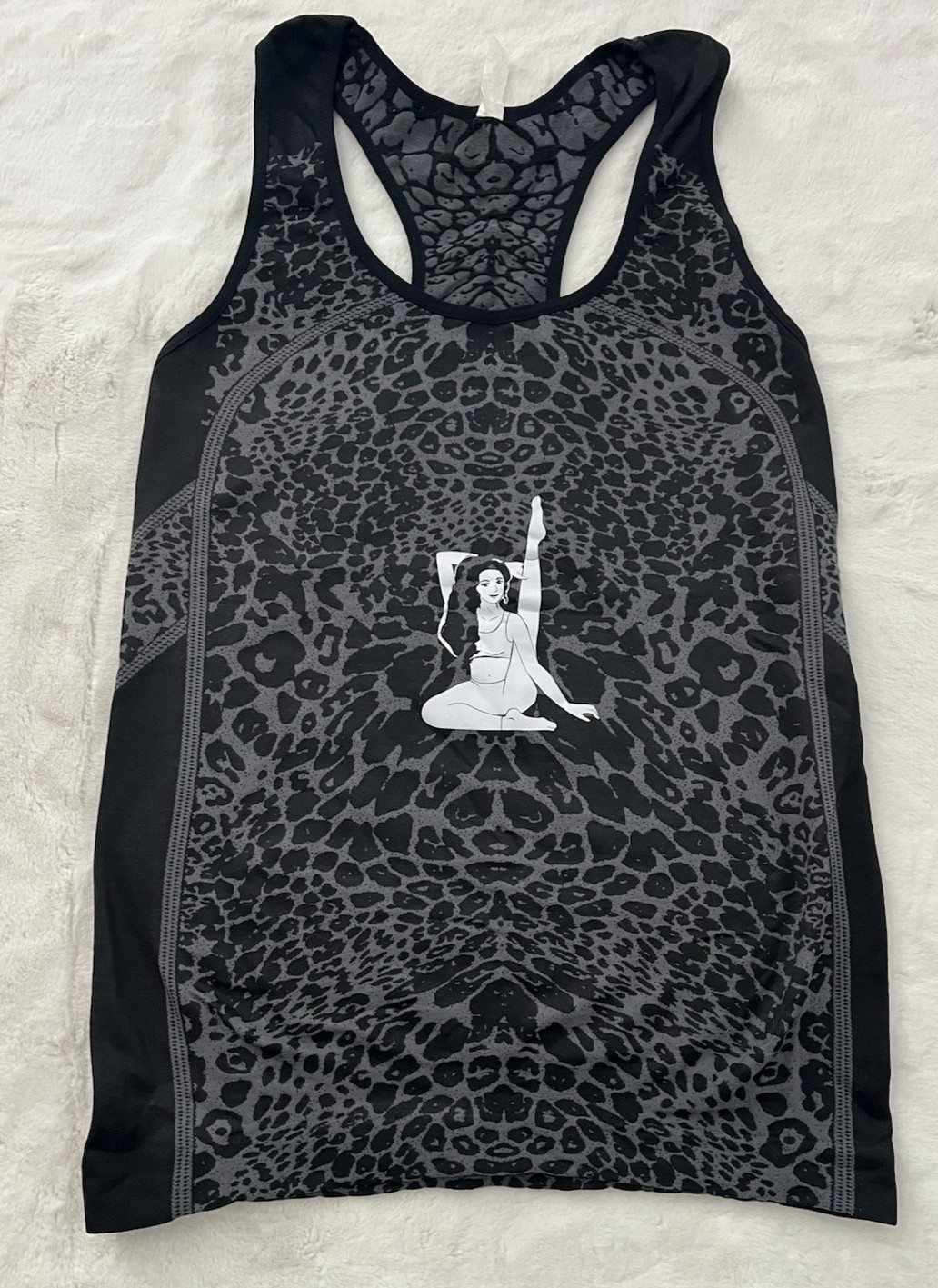 Womens Athletic Racerback Tank Top Leopard Print Yoga Fitness One Size