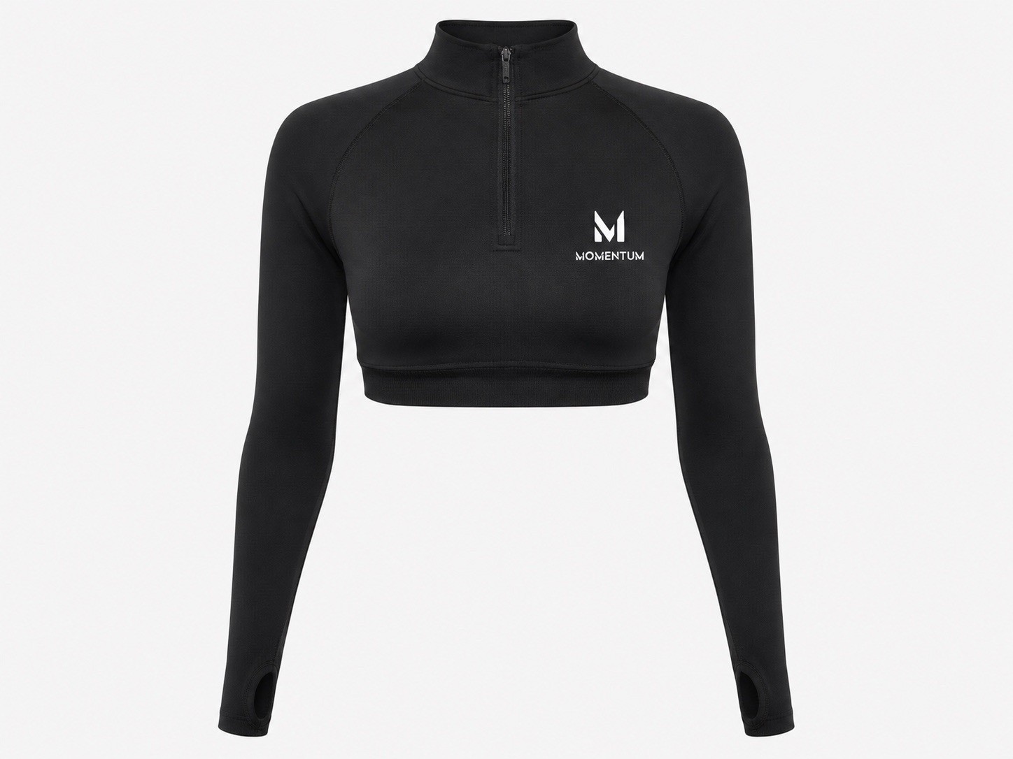 Momentum Women’s Seamless Long Sleeve Half Zip Crop Top