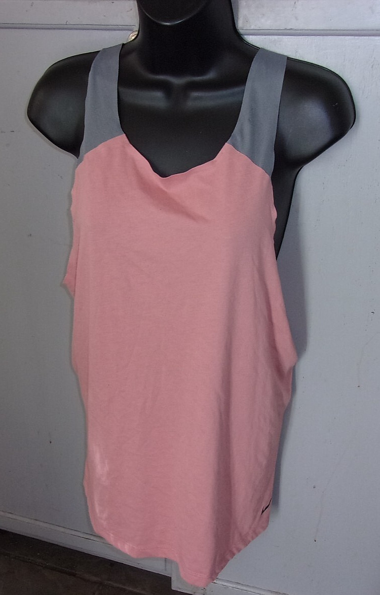 Nike Activewear Tank Top Shirt Sz M Racer Back Loose Fit coral/gray