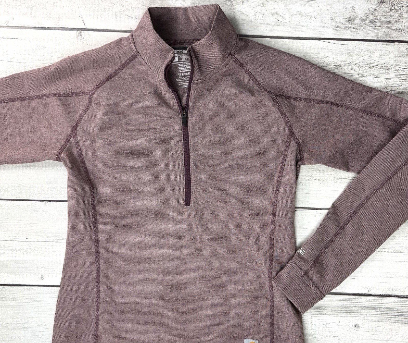 Carhartt Force 1/2 Zip Pullover Lightweight Mauve Mockneck Workwear XS 0-2 0154