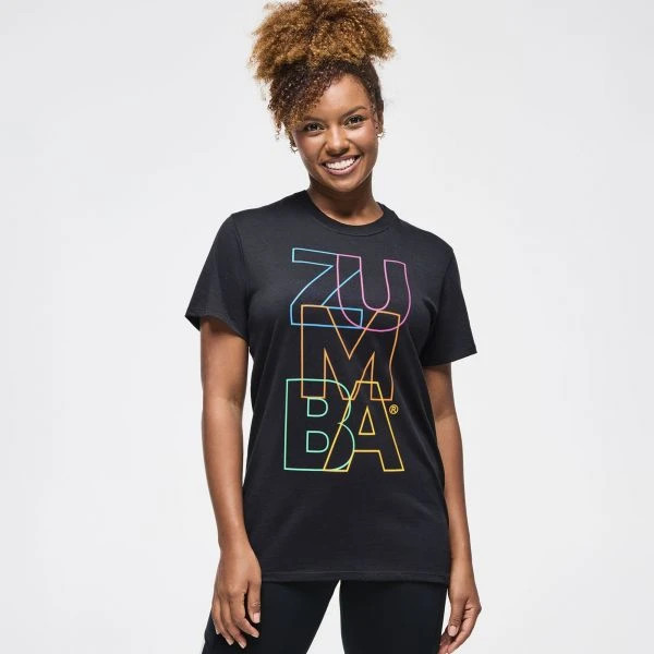 Zumba Block Unisex Tee – Bold Black ~ XS/S M/L XL/XXL ~ New! Free Ship!