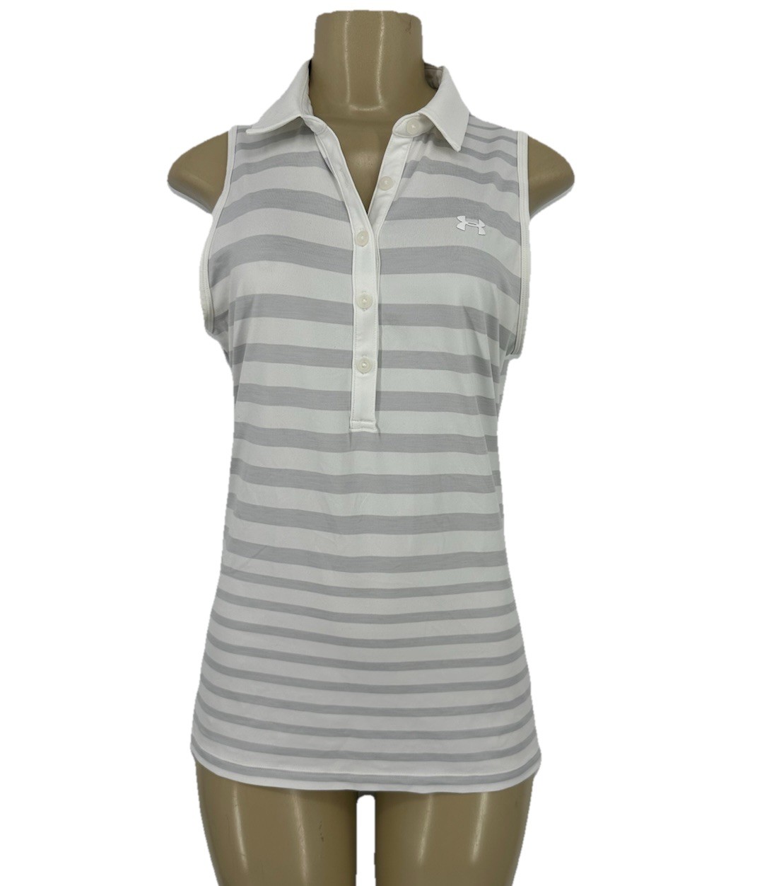 Under Armour Medium Women Striped Zinger Novelty Sleeveless Polo T-shirt 44-20