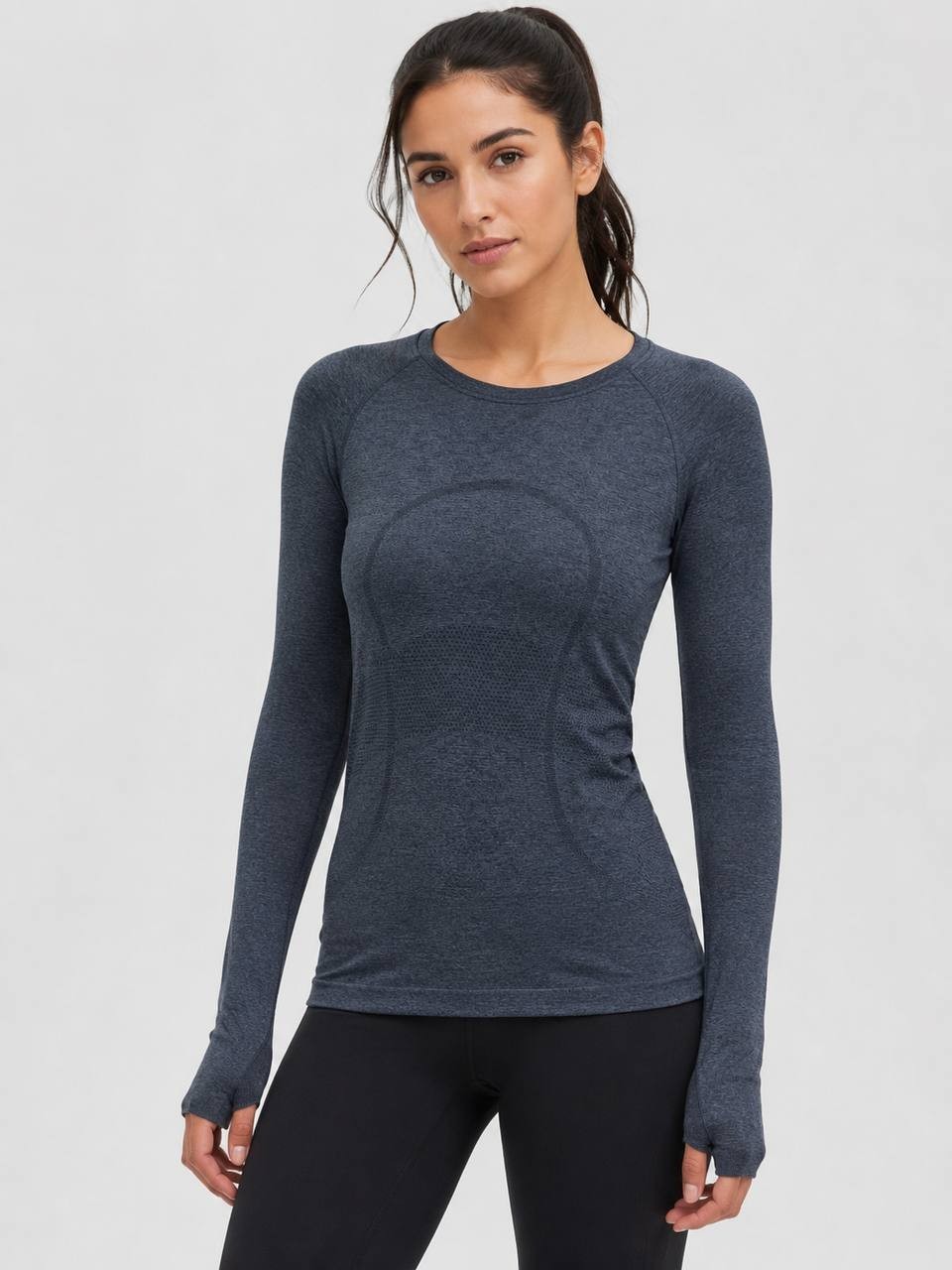 Lululemon Swiftly Tech Long Sleeve Running Yoga Top Heather Blue Size 10