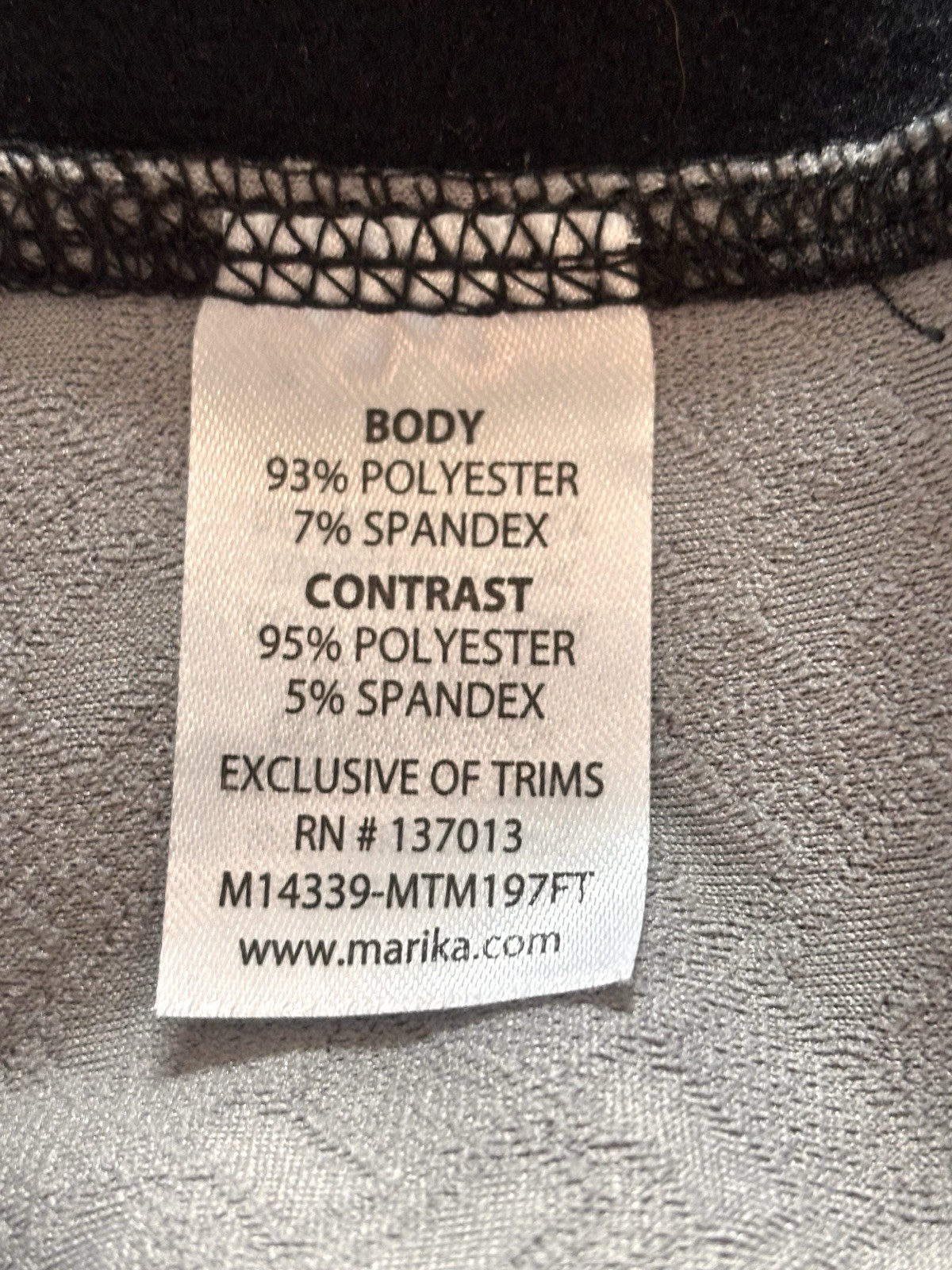 Marika Tek Dry Wik Performance Black & Gray Cowl Neck Long Sleeve Top Size S