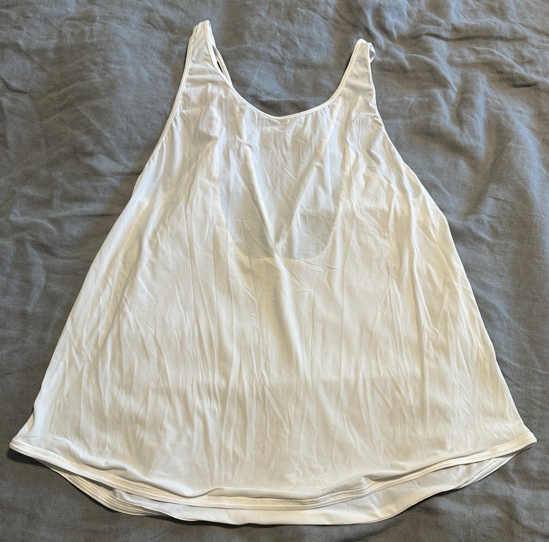Lululemon White Spaghetti Tank Size M