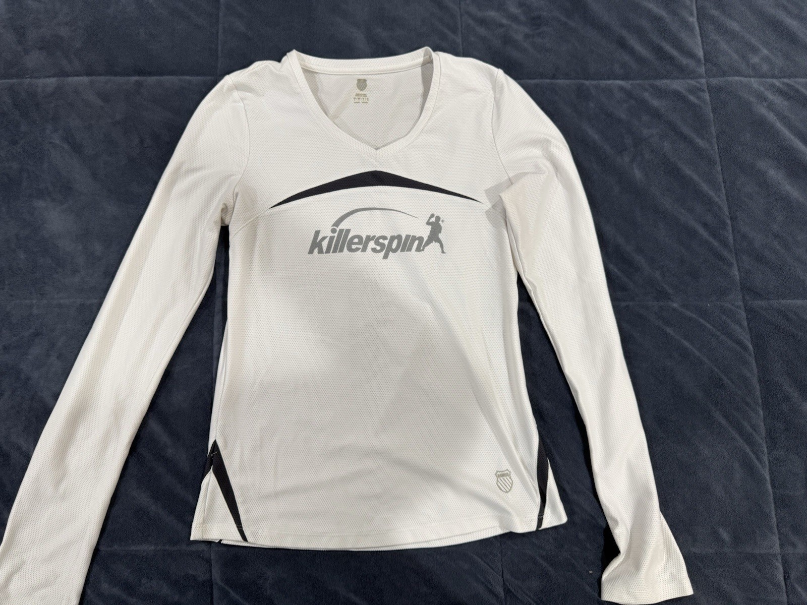 K SWISS WOMENS KILLERSPIN TOP OFF-WHITE Medium TABLE TENNIS SHIRT LONG SLEEVE