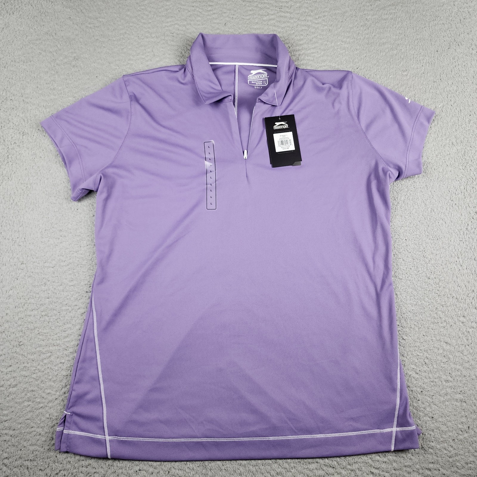 Slazenger Top Womens Large Short Sleeve Polo Quarter Zip Athleisure Golf Plum