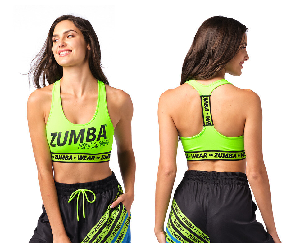 Zumba Happy Scoop Bra – Get In Lime ~ XS, Small, Medium ~ Free Ship!