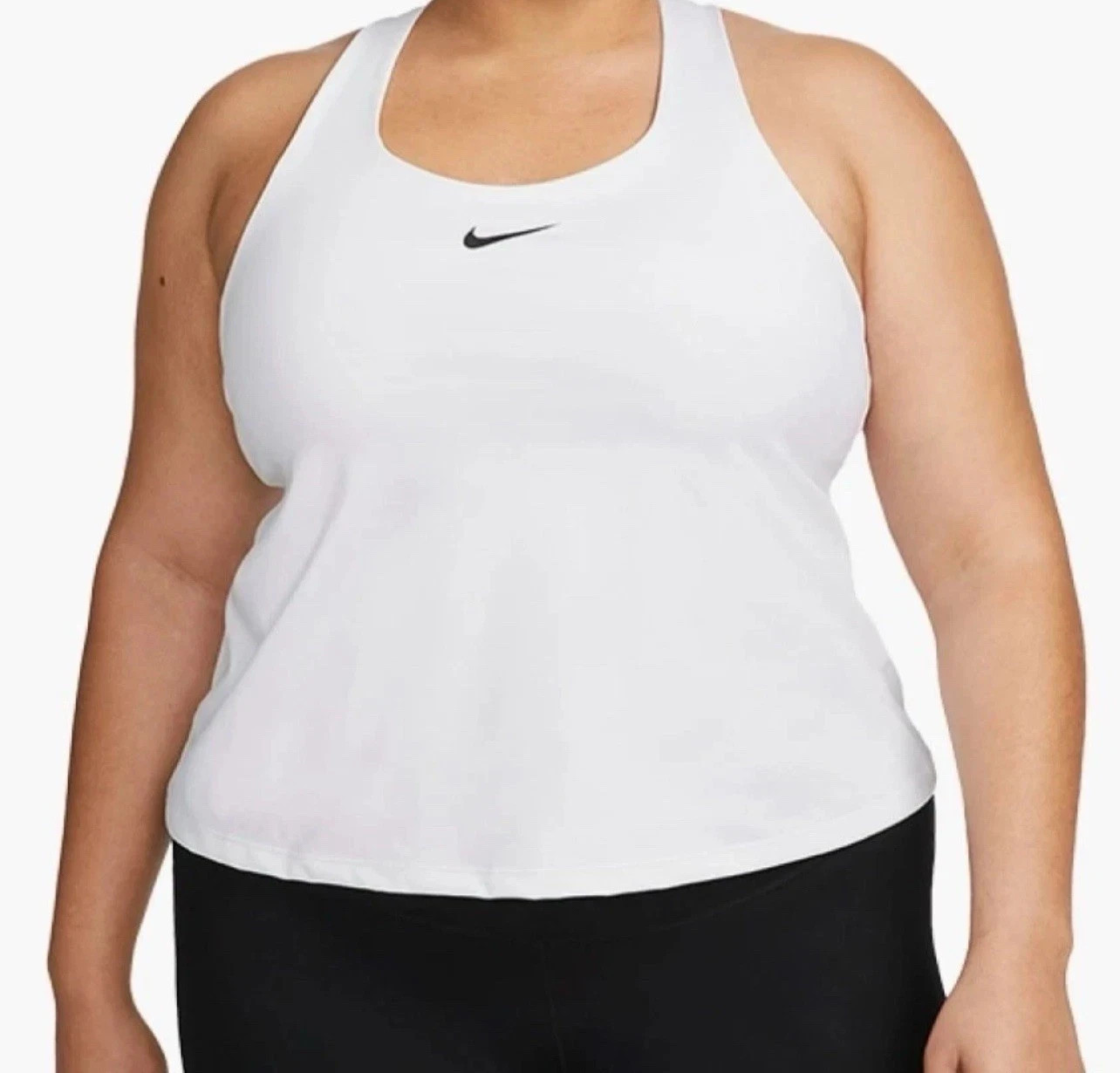 Nike Plus Size Active Medium-Support Padded Sports Bra Tank Top – White 1X
