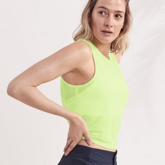 Athleta Vapor Muscle Tank in Neon Yellow Size Extra Small