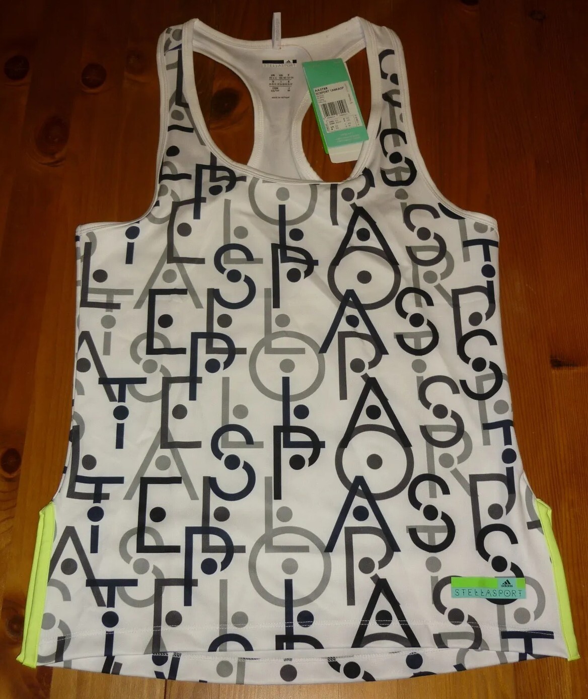 ADIDAS STELLA McCARTNEY STELLASPORT TANK AOP SIZE X-SMALL UK 4-6 BRAND N W TAGS