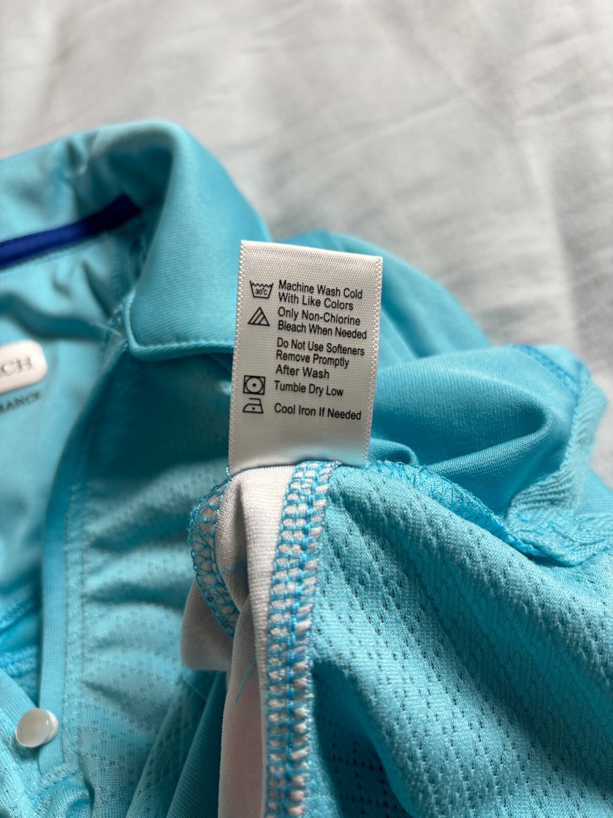 Pebble Beach Dry Luxe Performance Polo Top Size Small Turquoise Active Wear