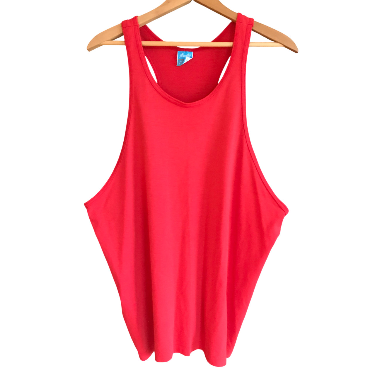Freestyle Racerback Tank Top, Swimsuit Coverup Solid Red Size XL