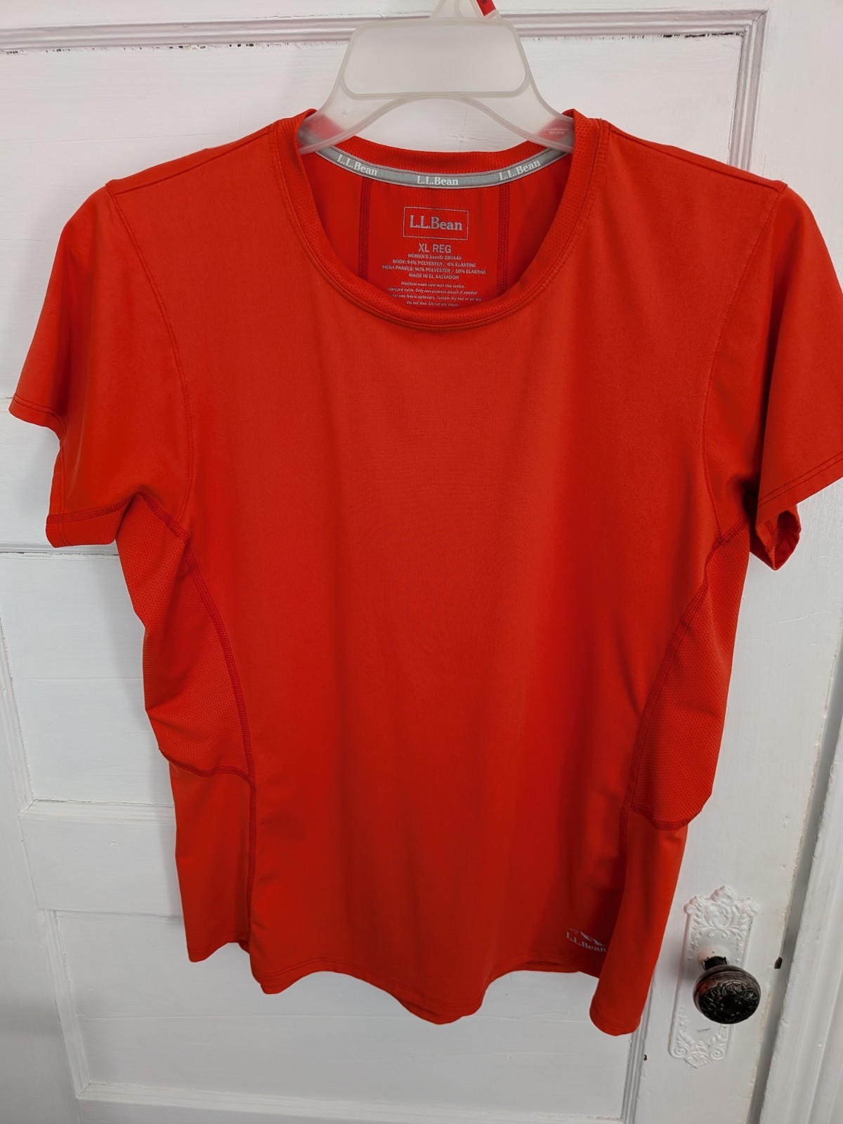 LL Bean Athletic Performance Trail Top Orange Short Sleeve XL #280440 Women’s