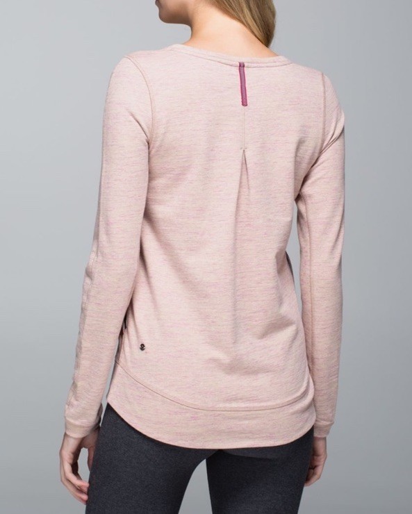 Lululemon Exhalation Pullover Long Sleeve Heathered Marled Mojave Magenta 10