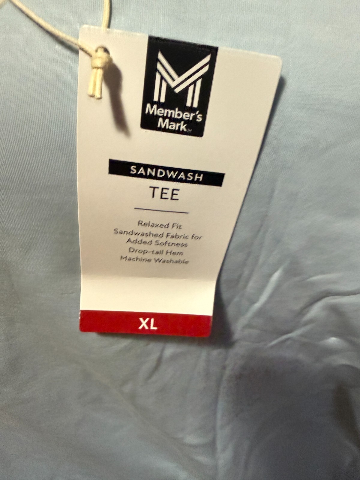 MEMBER’S MARK–SANDWASHED TEE–LIGHT BLUE–XL