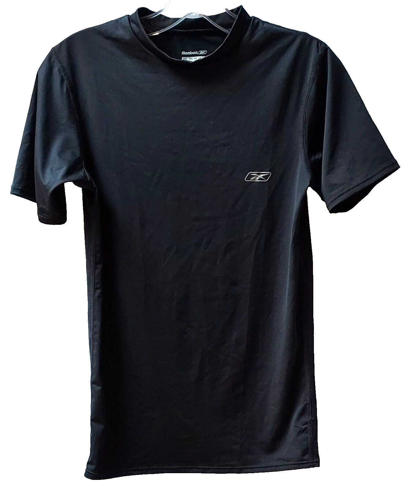 Reebok Play Dry Womens Bodycon Athletic shirt short sleeve Round neck Black SzM