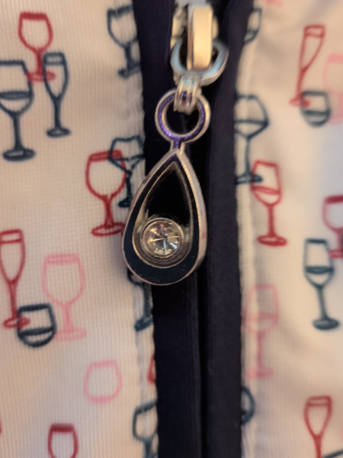 San Soleil Woman’s XXL Cocktail Glass Print Performance Quarter Zip