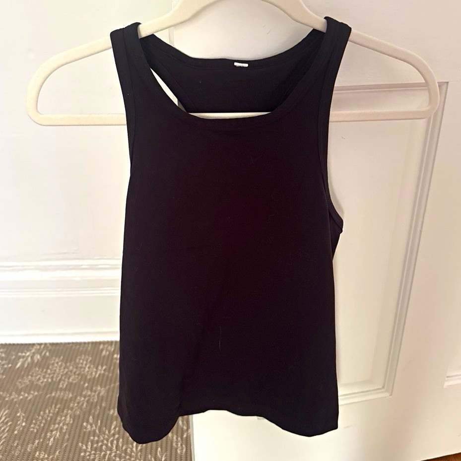 Lululemon Women’s Black Racerback Tank Top XS Stretch Round Neck Nylon/Spandex