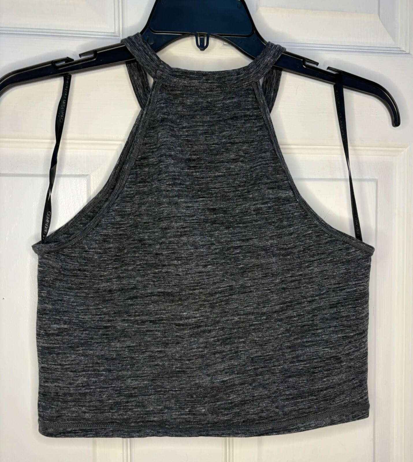 Calvin Klein Performance Tank Top Gray Small/Medium Cropped HIgh Neck Athletic