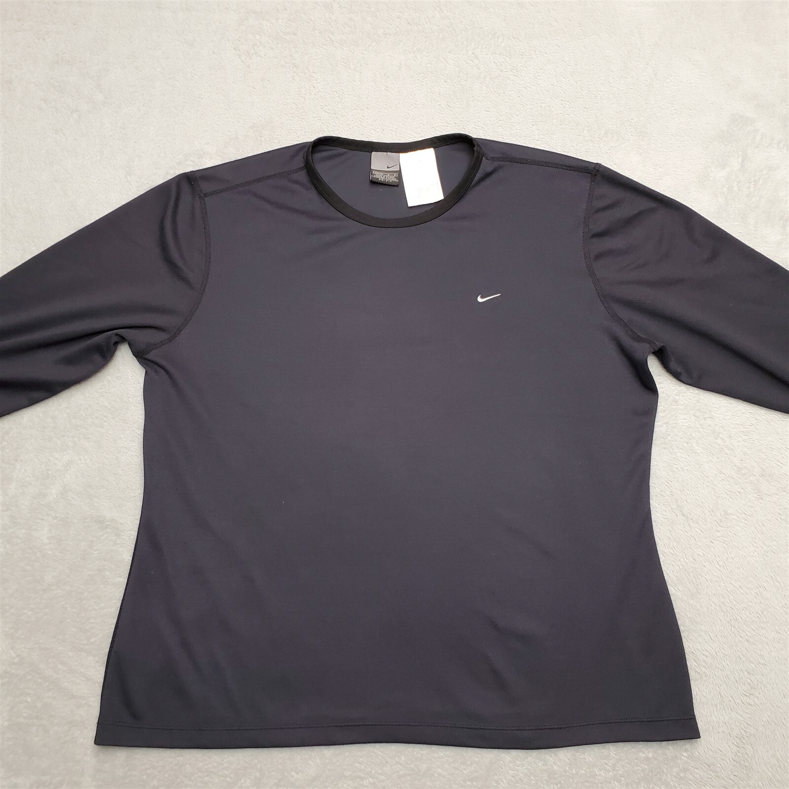 Vintage Nike Shirt Womens Large Black Performance Dri Fit Athletic Embroidered