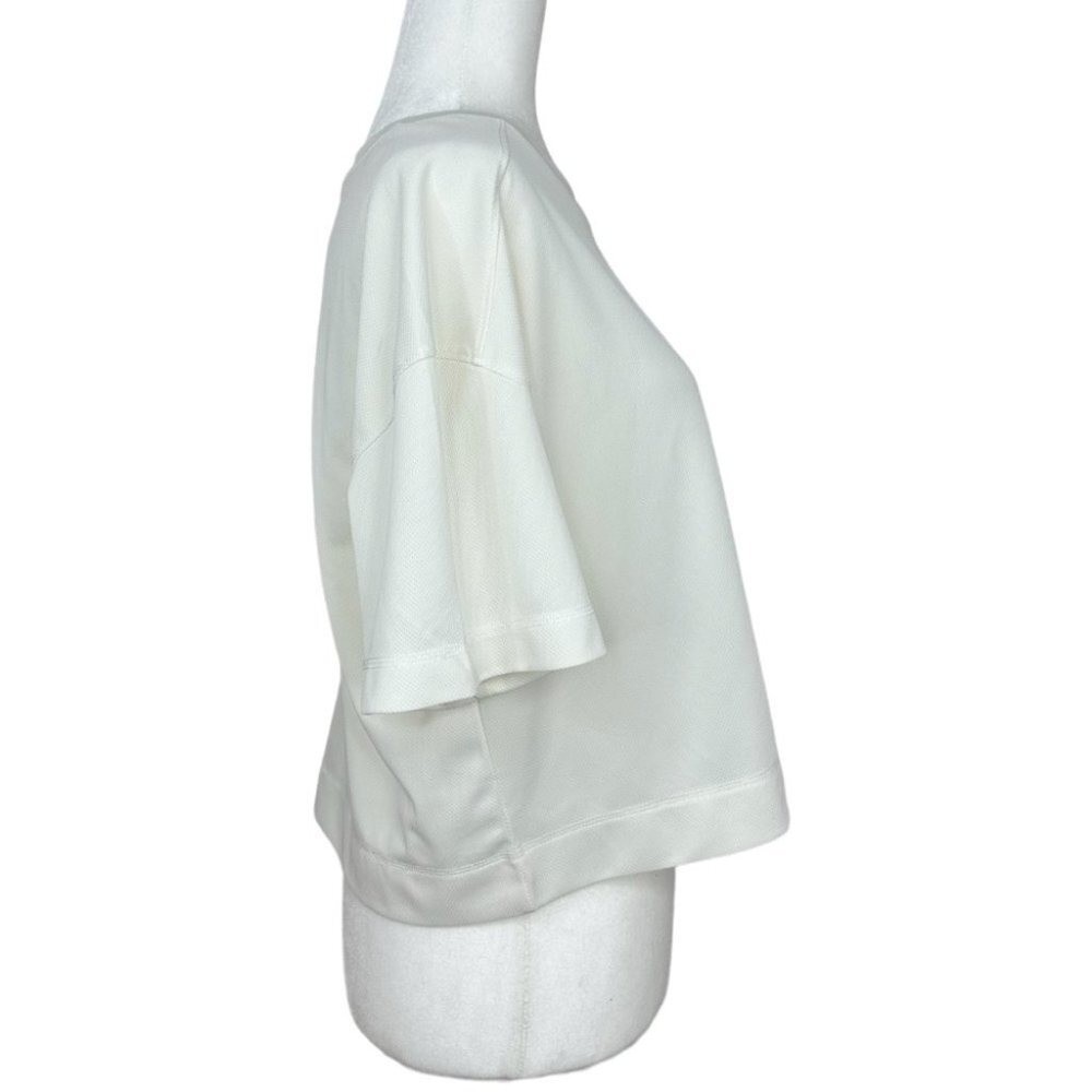 Everlane Perform White Recycled Polyester Boxy Cropped Short Sleeve Tee Large