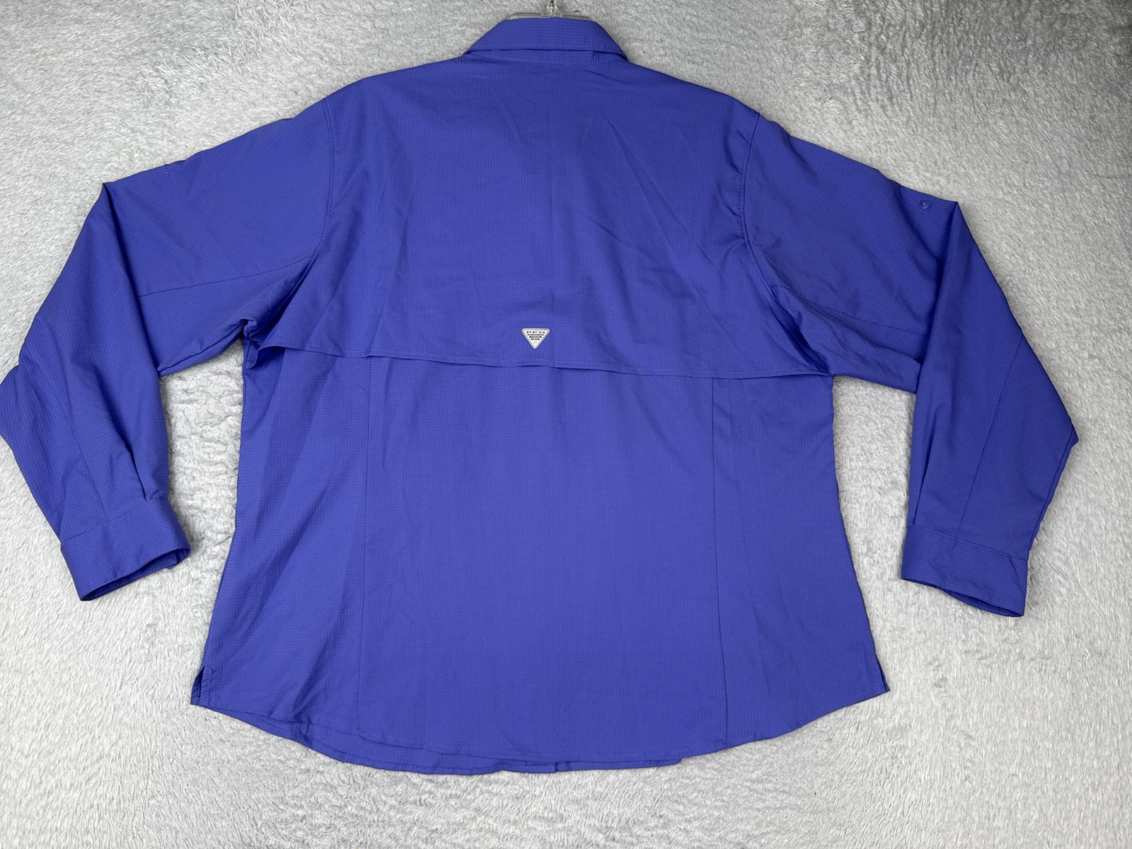Columbia Shirt Women 1X Blue Long Sleeve Snap PFG Omni-Shade Fishing Hiking Vent